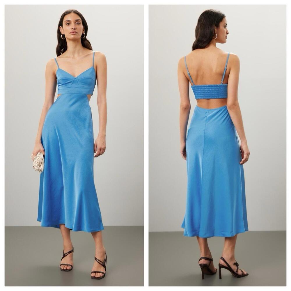 A.L.C. ALC Blakely Cutout Spagetti Strap Dress in Blue (Sz: 2/ Retail: $495)